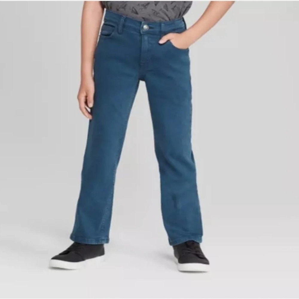 Cat & Jack Straight Leg Stretch Jeans Blue 8 Youth